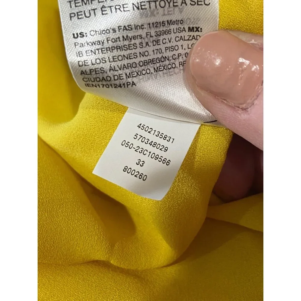 Chico’s Off Shoulder Pineapple Maxi Dress Yellow Size 10 - Picture 5 of 15